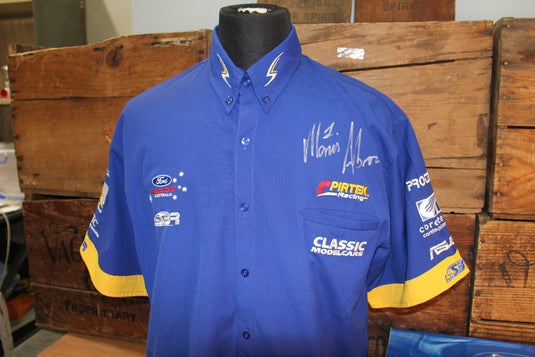 Marcos Ambrose Personally Signed Official Shirt + 2002 AU Falcon 1:18
