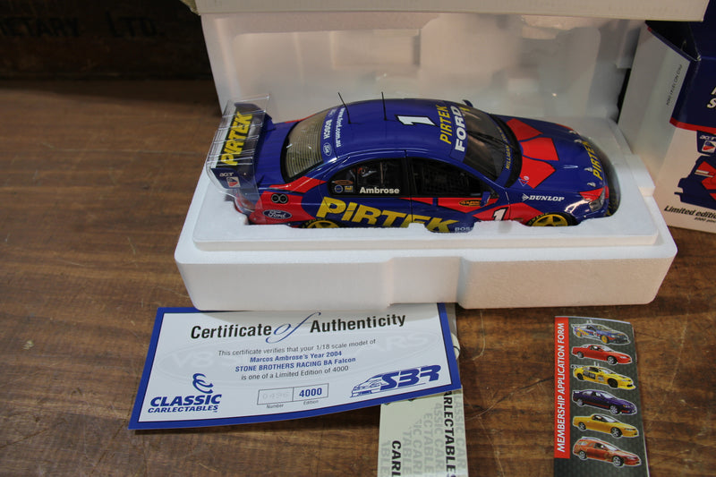 Load image into Gallery viewer, Marcos Ambrose Personally Signed Official 2004 Cap + 2004 BA Falcon 1:18
