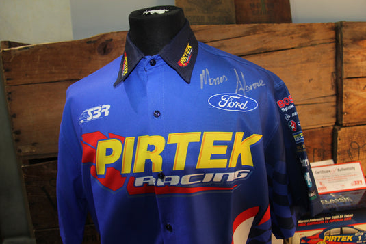 Marcos Ambrose Personally Signed Official Shirt + 2005 BA Falcon 1:18