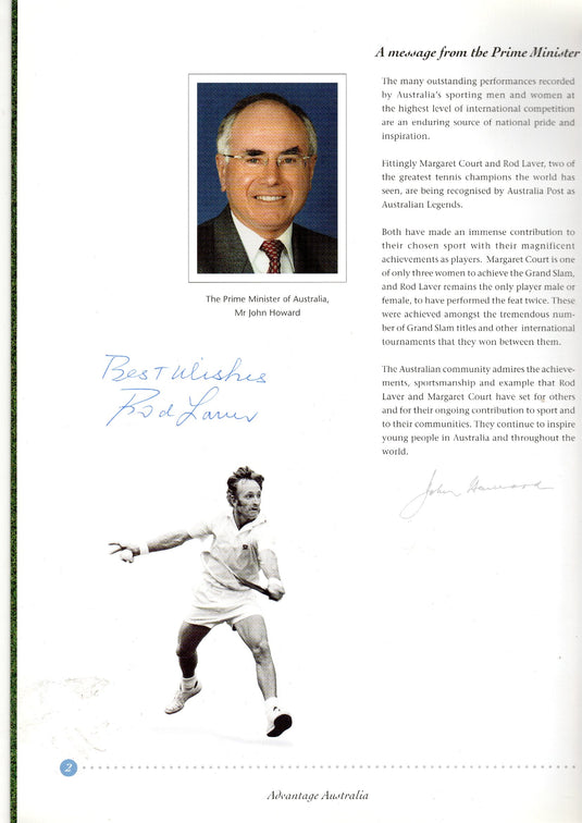 Rod Laver and Margaret Court Personally Signed (Twice) Tribute Publication
