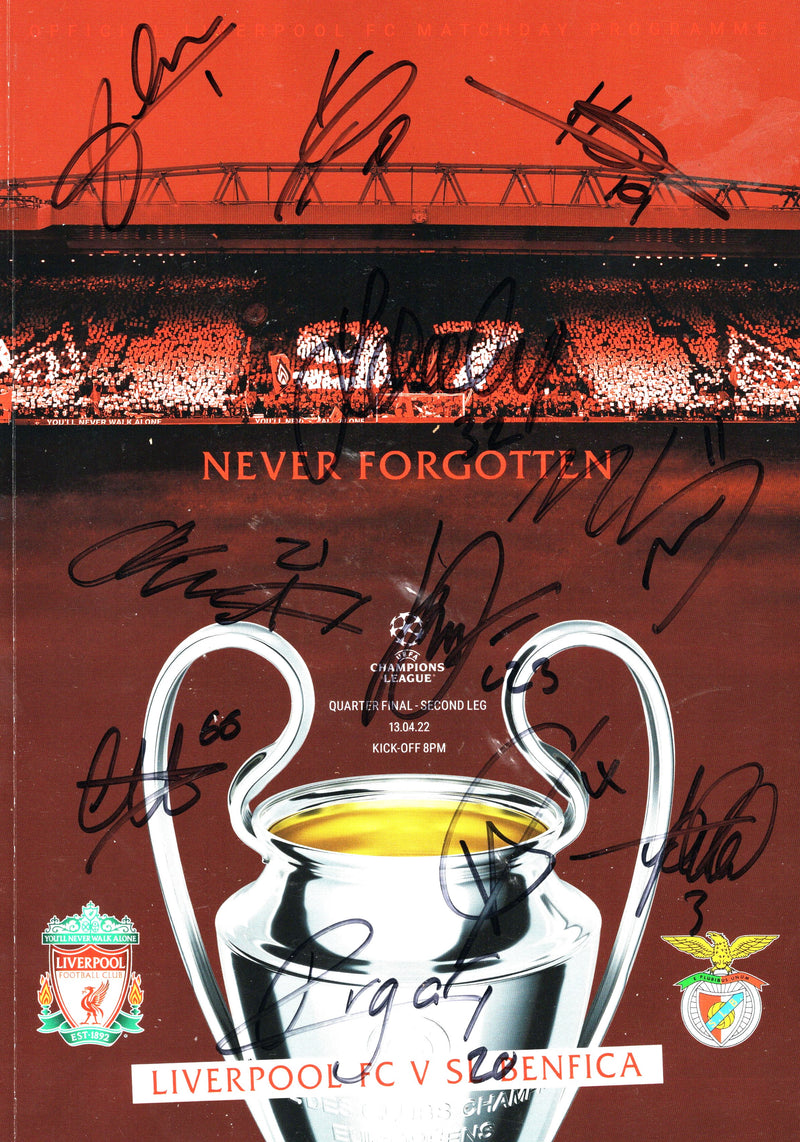 Load image into Gallery viewer, Liverpool FC 2022 Champions League Program Personally Signed by 11
