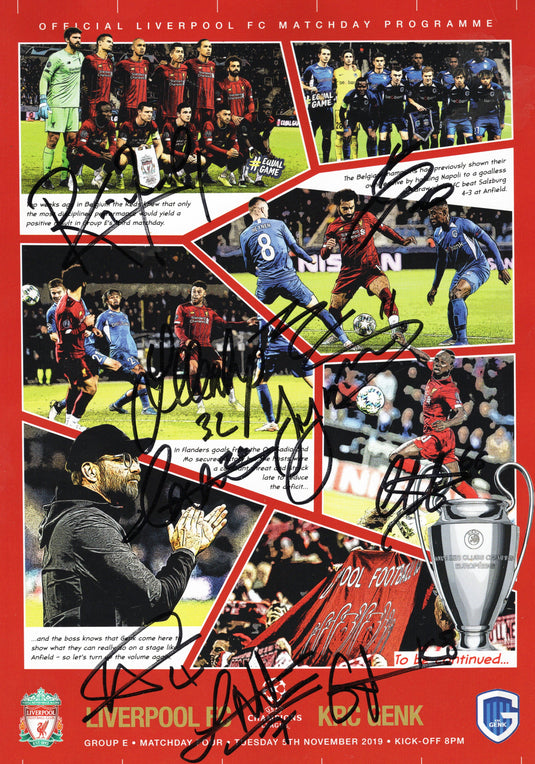 Liverpool FC Champions League Program Personally Signed by 10