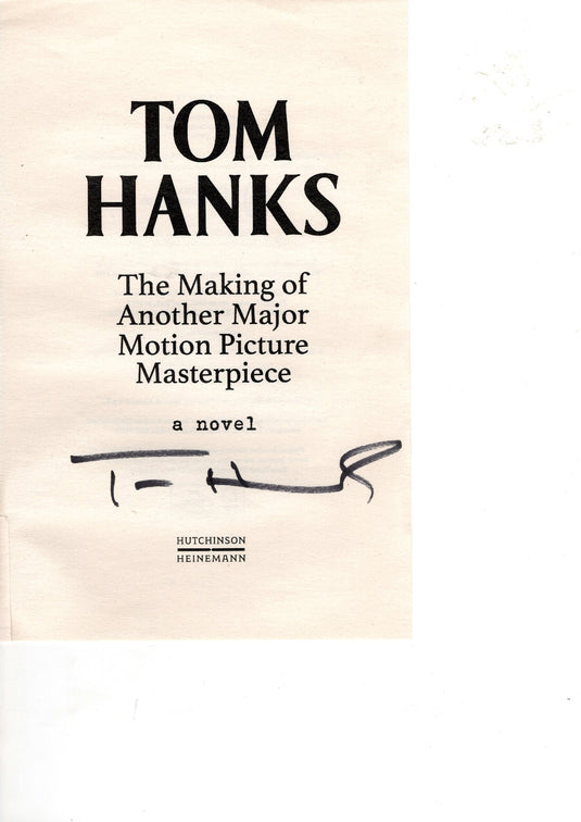 Tom Hanks Personally Signed Book Leaf (Page)