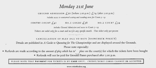 Roger Federer & Rafael Nadal Personally Signed 2010 Wimbledon Queue Card