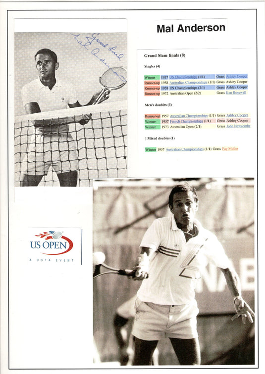 Legends of Tennis Personally Signed Collection, 1945-2001