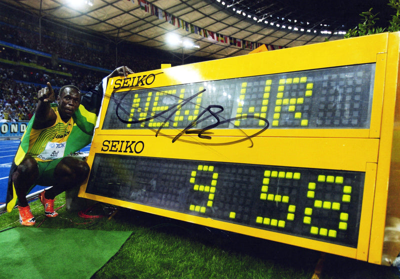 Load image into Gallery viewer, Usain Bolt Personally Signed "World Record" Photo
