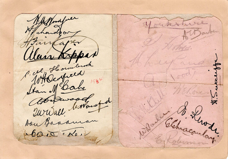 Load image into Gallery viewer, 1930 Australian Ashes Cricket Team Personally Signed Autograph Book Page
