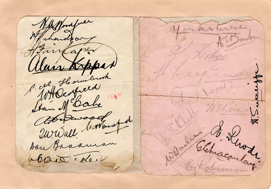 1930 Australian Ashes Cricket Team Personally Signed Autograph Book Page