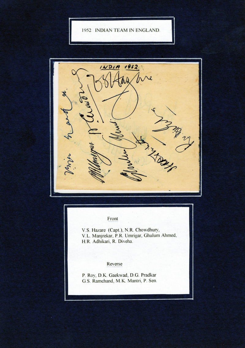 Load image into Gallery viewer, India 1952 Tour of England Team Signed Autograph Page
