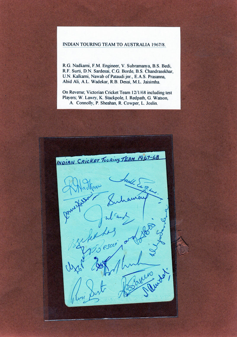 Load image into Gallery viewer, India Tour of Australia 1967/1968 Team Signed Autograph Page
