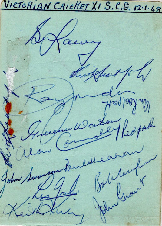 India Tour of Australia 1967/1968 Team Signed Autograph Page