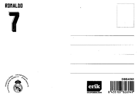 Cristiano Ronaldo Real Madrid Personally Signed CR Postcard