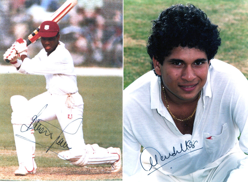 Load image into Gallery viewer, Sachin Tendulkar and Brian Lara Personally Signed Photos
