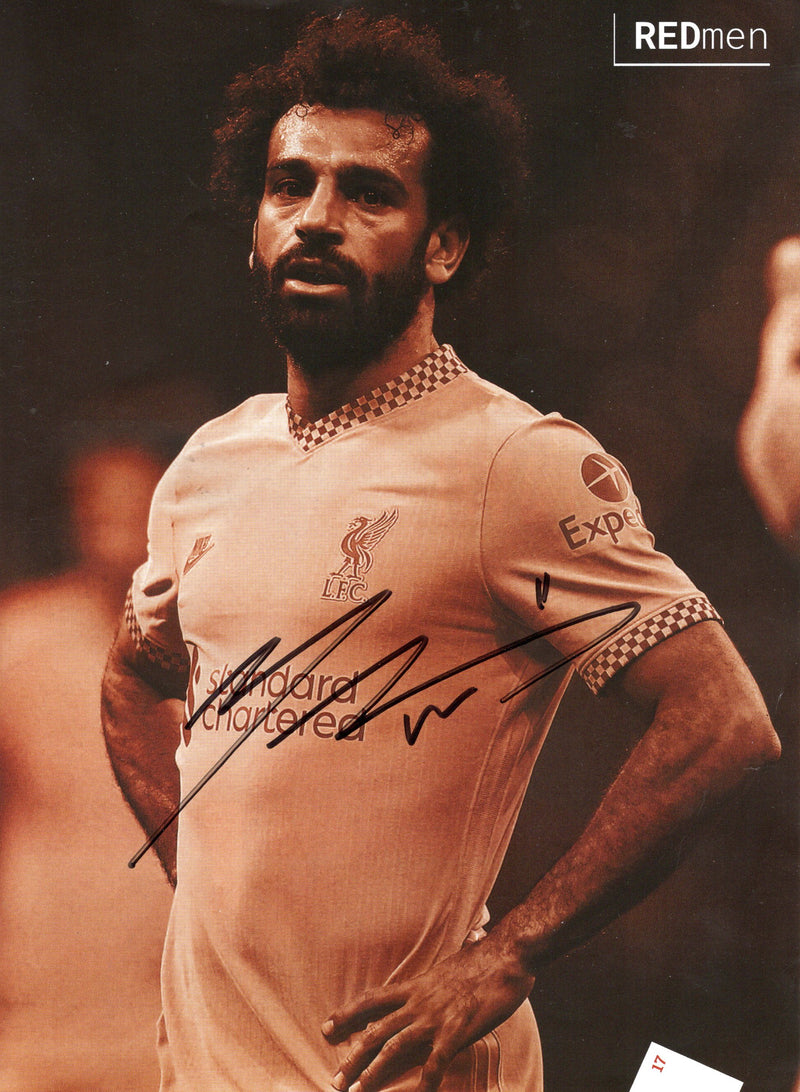 Load image into Gallery viewer, Alisson Becker &amp; Mohamed Salah Personally Signed Liverpool Program Pages
