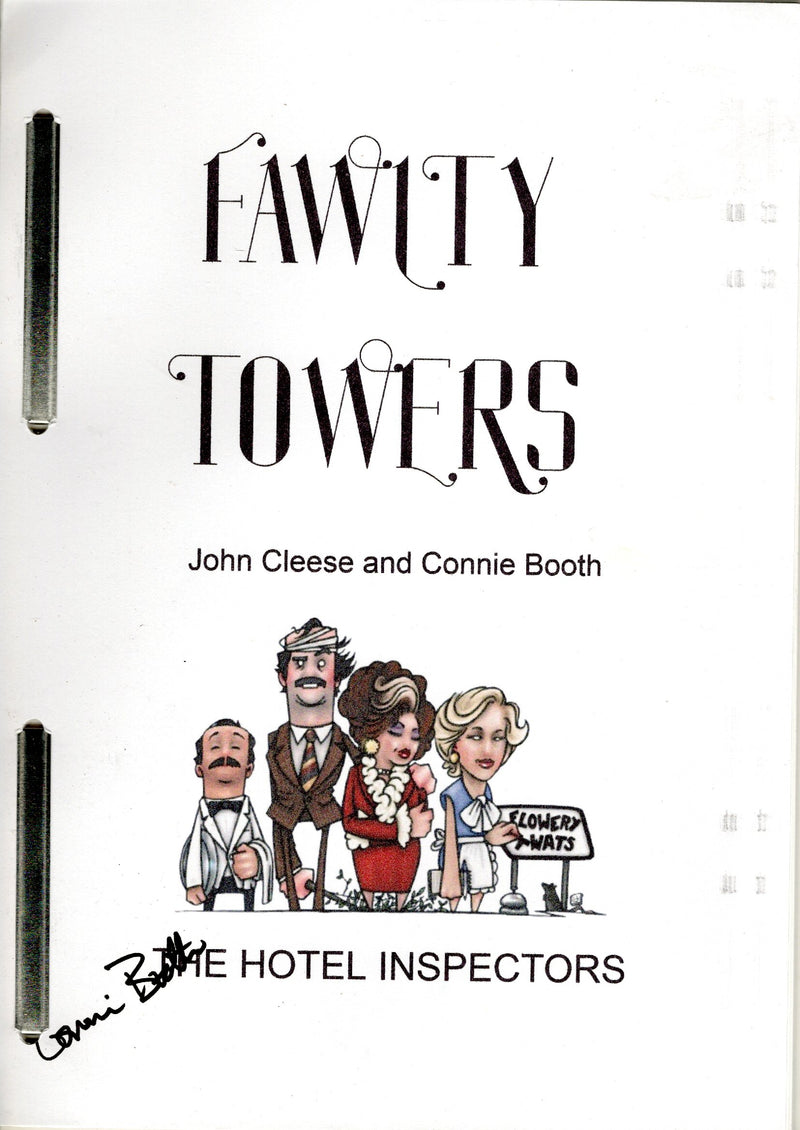 Load image into Gallery viewer, Fawlty Towers - "The Hotel Inspectors" script personally signed by Connie Booth
