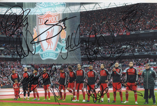 Liverpool FC - 2012 Carling Cup Champions - Team Signed incl Gerrard, Suarez, Dalglish