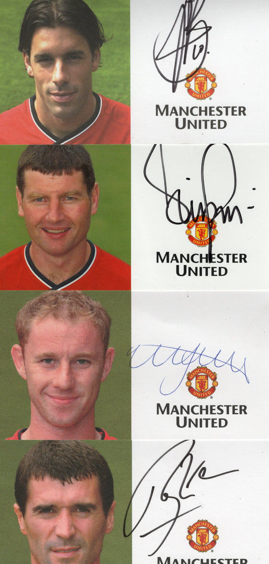 Manchester United - Official Player Cards Personally Signed by 8 Greats