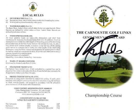 British Open Champions - Scorecards Personally Signed by Thomson, Faldo, Jacklin