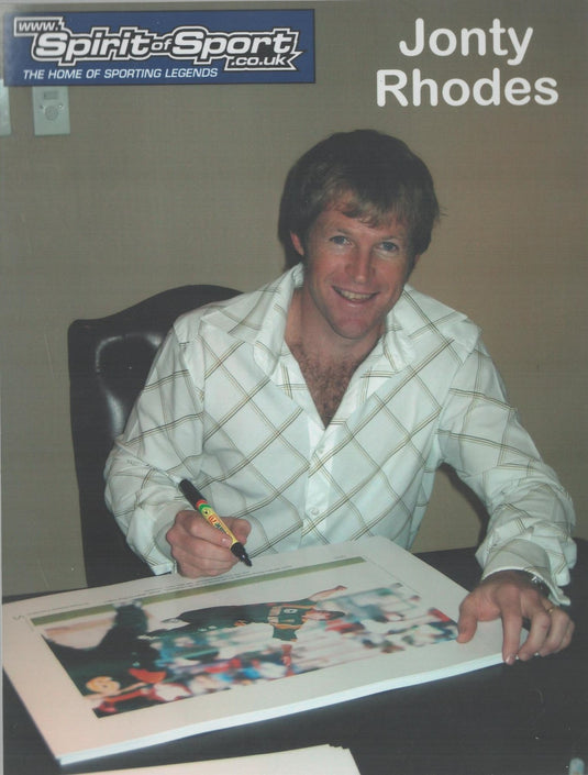 Jonty Rhodes South Africa Cricket Personally Signed Career Tribute