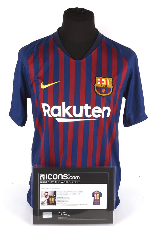 Lionel Messi Personally Signed Barcelona Jersey with Icons UK COA