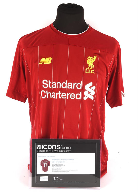 Mohamed Salah Personally Signed Liverpool Jersey with Icons UK COA