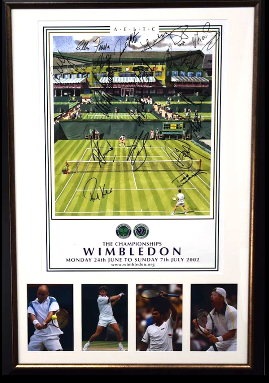 The Championships Wimbledon 2002 Personally Signed by Hewitt, Agassi, Sampras and More!