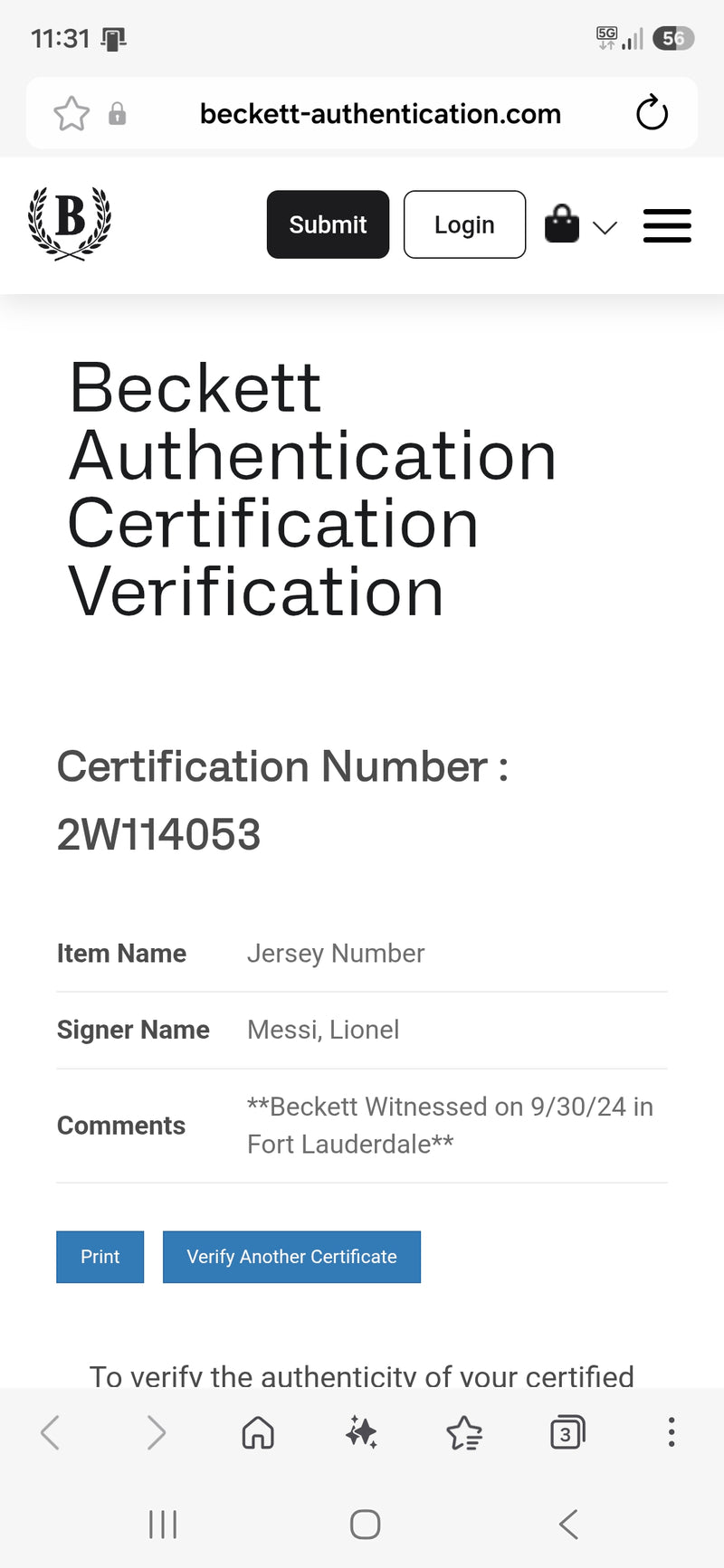 Load image into Gallery viewer, Lionel Messi Personally Signed Argentina Jersey - Beckett Witnessed COA
