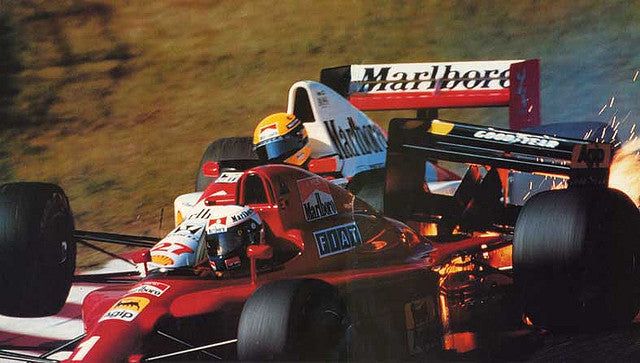 Load image into Gallery viewer, Ayrton Senna and Alain Prost Personally Signed "Duello" Cover Page - Rare

