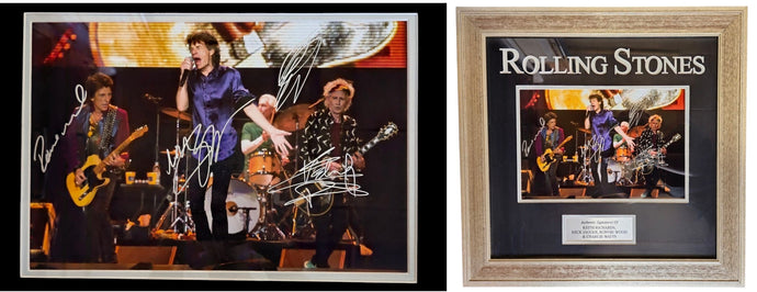 The Rolling Stones Personally Signed Concert Photo, Framed