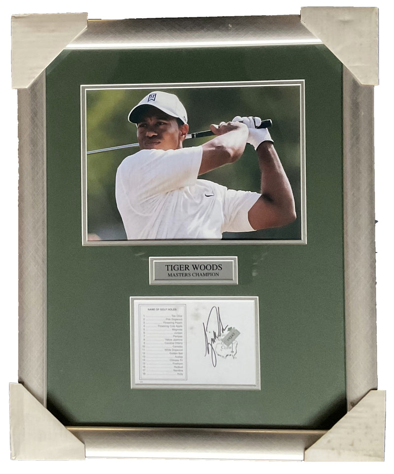 Load image into Gallery viewer, Tiger Woods Personally Signed US Masters Scorecard, Framed
