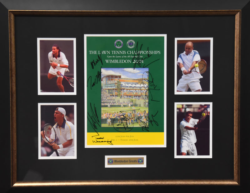 Load image into Gallery viewer, Wimbledon Greats 2001 Personally Signed Collage, from Unique Memorabilia. 
