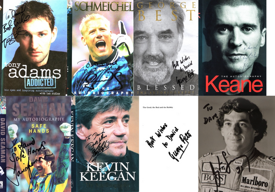 We've spent countless hours collecting authentic autographs, including many that were dedicated to us by the players, in this case several legends of English football